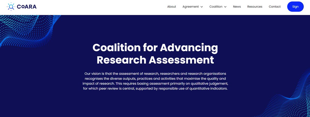 🗣️Research organisations from across the world: it's now time to commit to the reform of #ResearchAssessment

The Agreement on #ReformingRA has just been opened for signatures!

🖊️Find more information &amp; sign now on the brand new website: coara.eu
 
#RiDaysEU