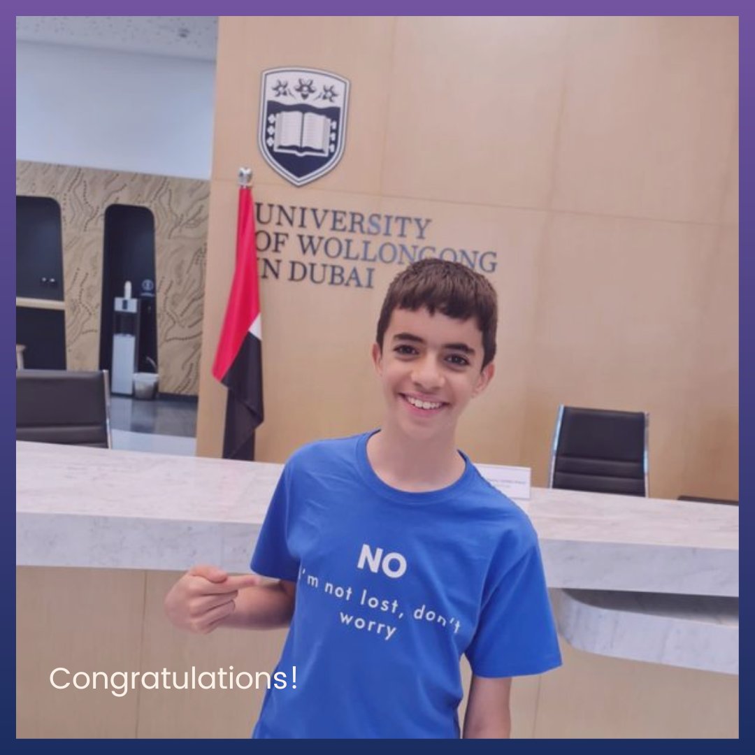sofhumanity's tweet photo. SoH Alum Adam El Rafey becomes the youngest person to join a university in the UAE!  

Aged just 12, he has been accepted into the University of Wollongong, Dubai where he is taking up Making Media. 

Congratulations Adam and thank you for showing it’s all about #abilitynotage. https://t.co/YxRZQKPhld