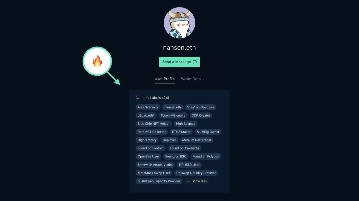1/ Today we’re adding Nansen Labels to Connect!

It’s a layer of signal and context that makes Nansen special. To date, we’ve labelled over 244M unique wallets across chains.

connect.nansen.ai ← 👀