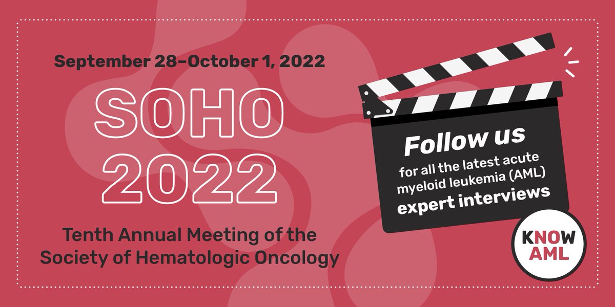 #KnowAML will be interviewing #acutemyeloidleukemia experts during the 10th Annual Meeting of the @SocietyofHemOnc (#SOHO2022), a 3.5-day event on #hematologicmalignancies. Watch the latest interviews at loom.ly/8gtEXeM #leukemia #leusm