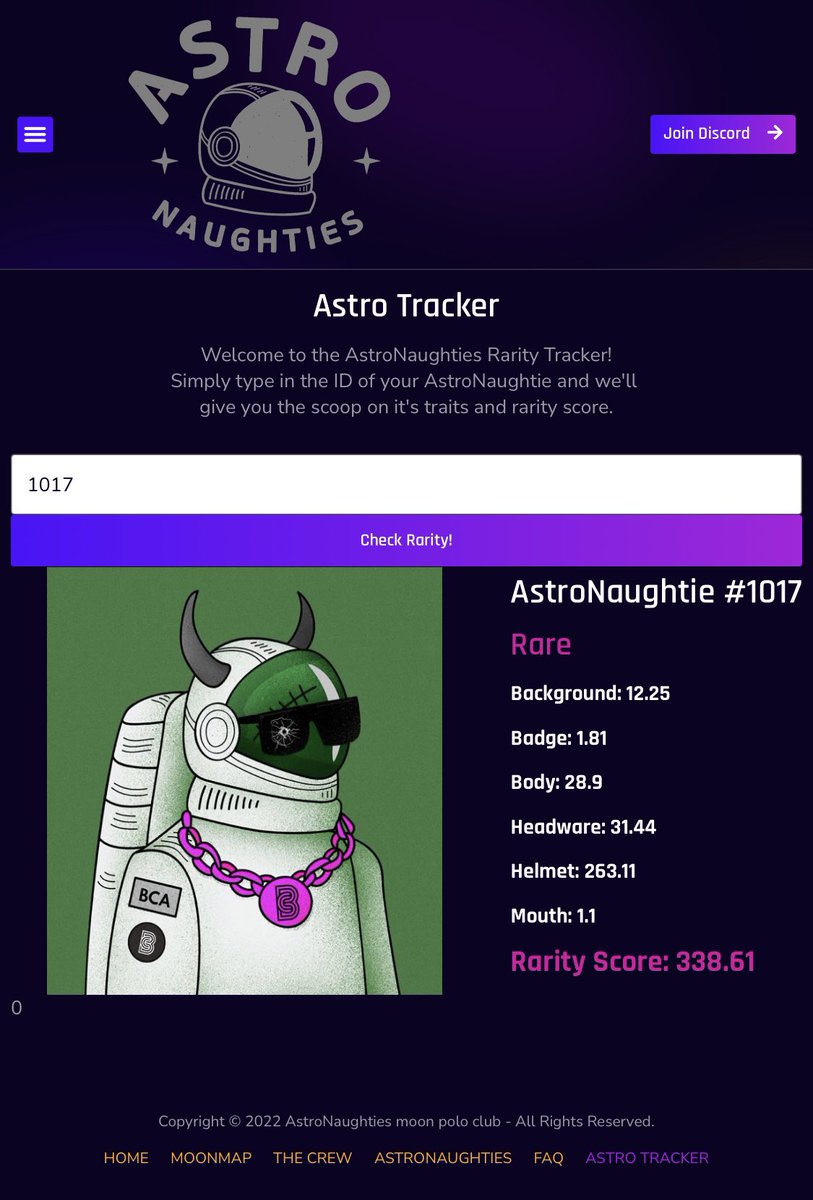 AstroNaughties's tweet photo. @LIONINVESTOR3 This is one of my favourites!
It's a Rare from Drop 1 which will also give you #AstroOG Status and #AstroRewards!!
Bullet hole through the sunglasses is a super rare trait! 🧑🚀🚀💫
Check out our Astro Rarity Tracker 👇
https://t.co/XC8KvrOu6I
#MoonPoloClub https://t.co/jRfTYXRjwq