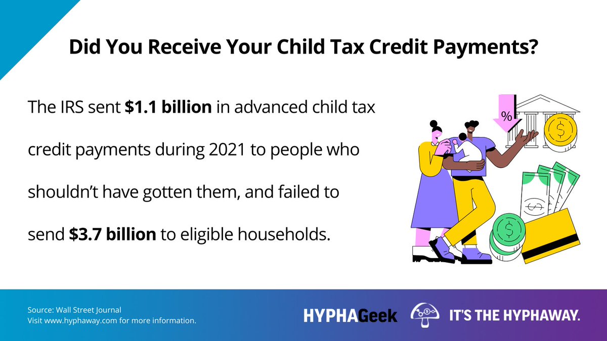 Hyphaway's tweet photo. HYPHAGeek: Did You Receive Your Child Tax Credit Payments?
#HyphaWay #financialplanning #Tax https://t.co/ygLJFWHQ5g