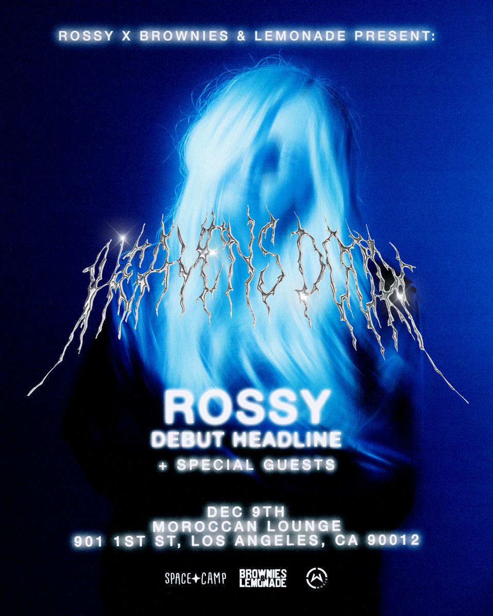 TeamBandL's tweet photo. ANNOUNCING✨
ROSSY
HEAVENS DOOR 
DEBUT HEADLINE SHOW
WITH SPECIAL GUESTS
DECEMBER 9, 2022
MOROCCAN LOUNGE
LOS ANGELES
TEXT ROSSY TO 323.332.1651 FOR PRESALE CODE
PRESALE AVAILABLE ON 9/29
TIX AVAILABLE 10AM PST ON 9/30
ENTRY: https://t.co/SEI5dXwGYa https://t.co/MunIunrJa4