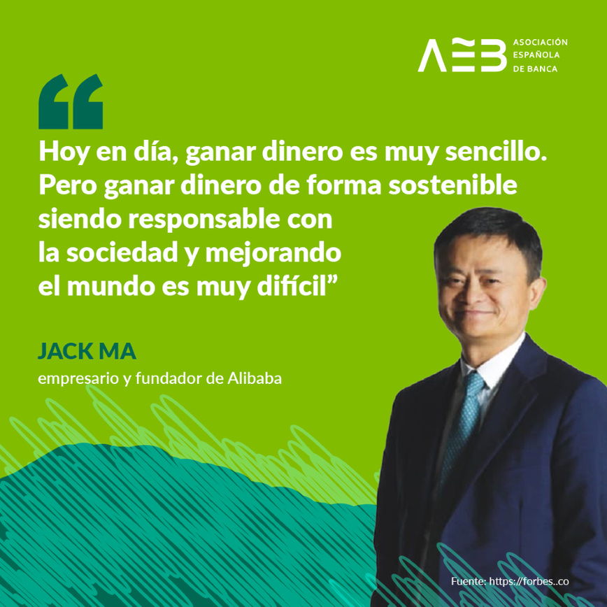 EdufinAEB's tweet photo. Jack Ma, empresario y fundador de Alibaba, nos deja esta reflexión sobre la #sostenibilidad y la #responsabilidad social 👐 #FinQuotes https://t.co/3NnQTKWbRm