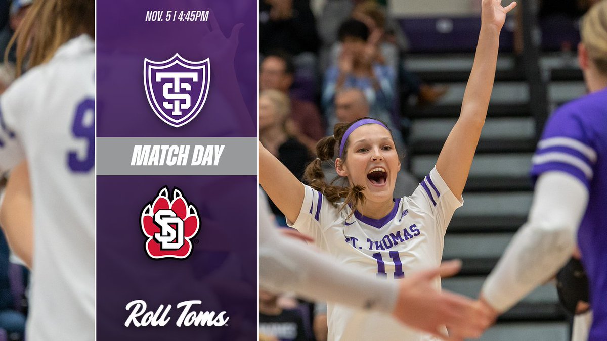 Tommievball's tweet photo. 🏐MATCH DAY🏐

🆚 South Dakota
📍 Vermillion, SD
⏰ 4:45 PM CDT
📈 https://t.co/llqs6PnUPo
🎥 https://t.co/9PwoUvOuv7

#RollToms | #SummitVB https://t.co/3DQozSPE2o