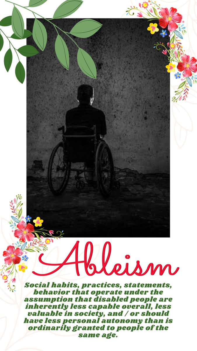 Comm_Moradabad's tweet photo. ABLEISM:-
क्या आप विकलांग व्यक्ति के आसपास घृणास्पद महसूस करते हैं?
आप उनसे बात करने से कतराते हैं?
क्या आपने उनके बारे में STEREOTYPES बना रखे हैं?
क्या आपको लगता है वे "दया" की वस्तु हैं? समाज में योगदान करने में कम सक्षम?
क्या हैं हमारी सामूहिक मान्यताएँ?

सोचिए..
🦋

#MbdTalk https://t.co/k1jKSfAp2l