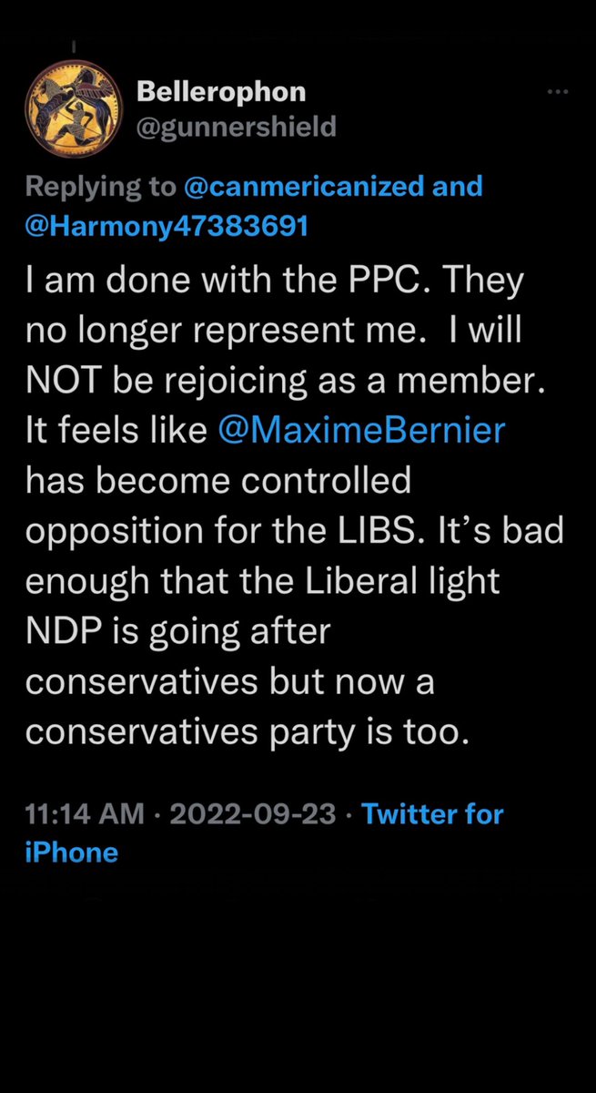 Harmony47383691's tweet photo. @PPCMillWoods @freeandwildCA @MaximeBernier #RIPPPC People Are Waking Up To The Fact That Bernier Isnโt The Man They Thought He Was .. Founding Members Are Leaving .. PapC Doesnโt Have Enough Candidates For All Ridings Cuz There Quitting To .. https://t.co/QcUI8TcbUb
