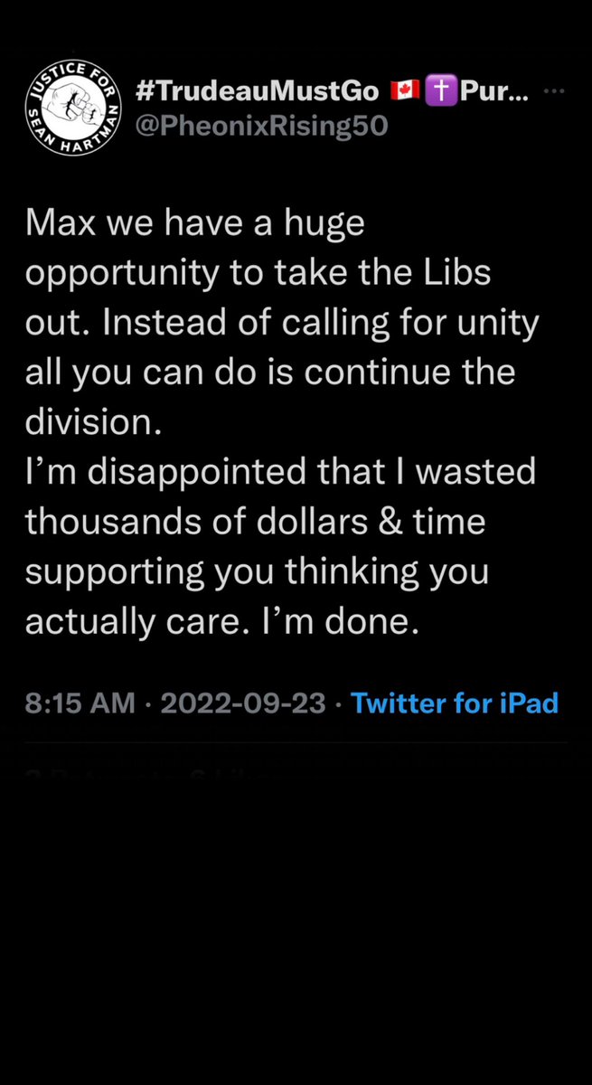Harmony47383691's tweet photo. @PPCMillWoods @freeandwildCA @MaximeBernier #RIPPPC People Are Waking Up To The Fact That Bernier Isnโt The Man They Thought He Was .. Founding Members Are Leaving .. PapC Doesnโt Have Enough Candidates For All Ridings Cuz There Quitting To .. https://t.co/QcUI8TcbUb