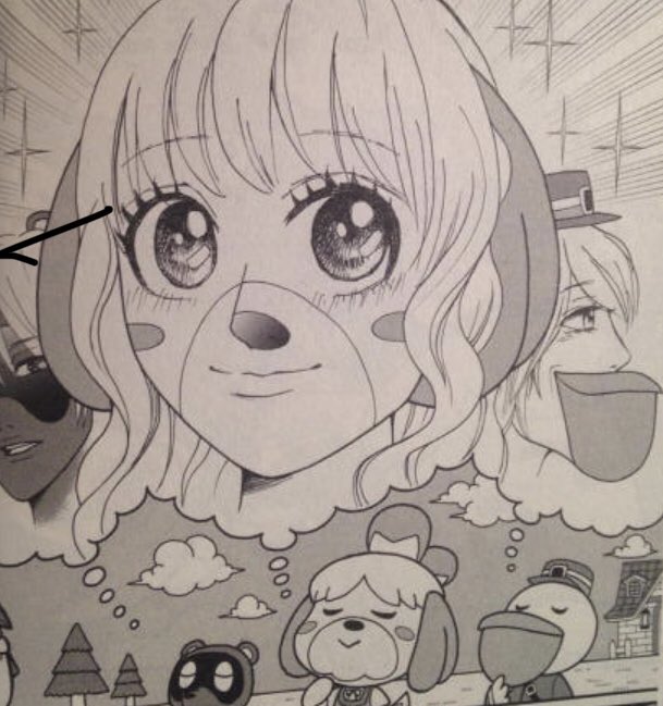 Animal Crossing Game: Hiii welcome!! Would you like to plant some flowers?? Or pick some apples?? Hi hellooo 😊 

Animal Crossing Manga: 