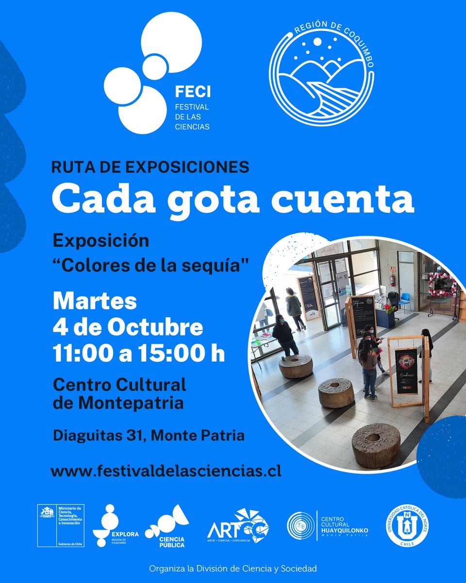 Proyecto_3Di's tweet photo. ¡Atención #MontePatria! Estaremos este martes 4/10, en el Centro Cultural (Diaguitas #31)
👉 Podrás disfrutar de ciencia y arte, en específico, temáticas como la #sequía con sus causas y consecuencias, ¡representada por sus propias creadoras! de #ArtCC😍 ¡Te esperamos! https://t.co/WGeGMqoRvP