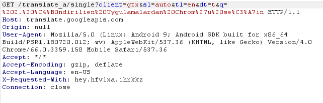 tr3gleos's tweet photo. @malwrhunterteam Seems to be an updated version of Ermac that uses google translate to translate its Turkish text to whatever language the infected device has and then displays that https://t.co/8jcGqz0G43