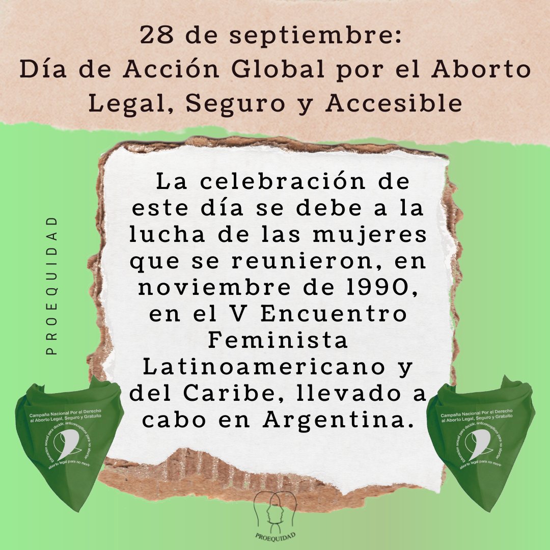 ProequidadAC's tweet photo. 💚28s: Día de Acción Global por el Acceso al Aborto Legal y Seguro 💚
🖋Hoy en día aún existen diversos factores y prejuicios que contribuyen a que se nieguen servicios básicos de salud a las mujeres para la interrupción del embarazo.
#28s #abortolegal #aborto #abortolegalyseguro https://t.co/hYjjCEe3uQ