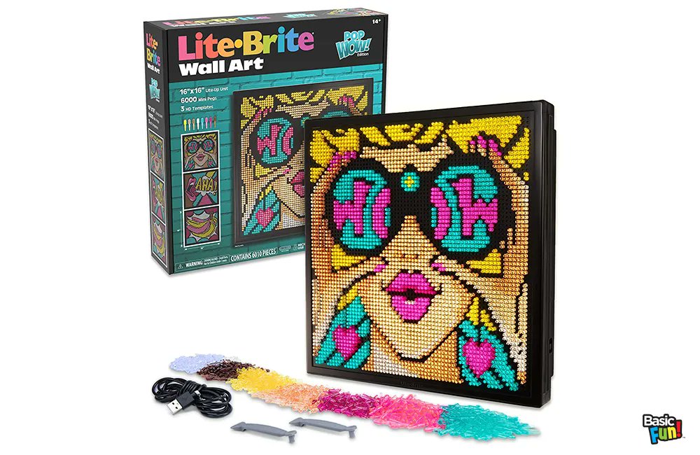 Lite-Brite Wall Art – Pop Wow! Edition from Basic Fun!: @basicfuntoys has released Lite-Brite Wall Art Pop Wow! Edition, a super-sized version of the iconic design toy toy.tl/3UMJ40I