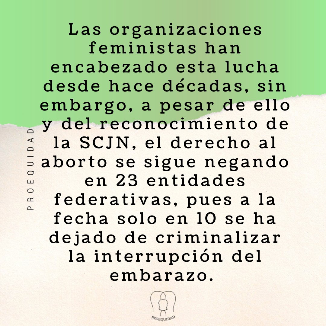 ProequidadAC's tweet photo. 💚28s: Día de Acción Global por el Acceso al Aborto Legal y Seguro 💚
🖋Hoy en día aún existen diversos factores y prejuicios que contribuyen a que se nieguen servicios básicos de salud a las mujeres para la interrupción del embarazo.
#28s #abortolegal #aborto #abortolegalyseguro https://t.co/hYjjCEe3uQ