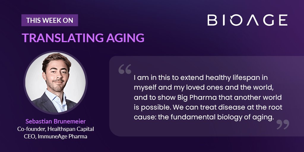 Translating Aging (@bioagepodcast) on Twitter photo This week on <a href="/BioAgePodcast/">Translating Aging</a>, longevity entrepreneur <a href="/sebastian_gero/">Sebastian A. Brunemeier 🏴 🌎 💊 🧬</a> tells us about investing in aging therapeutics at <a href="/HealthspanCap/">Healthspan Capital</a>, and his newest venture—a company aimed at “rebooting” the aging immune system.
Episode: player.captivate.fm/episode/2fb687…
(click ‘FOLLOW’) This week on <a href="/BioAgePodcast/">Translating Aging</a>, longevity entrepreneur <a href="/sebastian_gero/">Sebastian A. Brunemeier 🏴 🌎 💊 🧬</a> tells us about investing in aging therapeutics at <a href="/HealthspanCap/">Healthspan Capital</a>, and his newest venture—a company aimed at “rebooting” the aging immune system.
Episode: player.captivate.fm/episode/2fb687…
(click ‘FOLLOW’)
