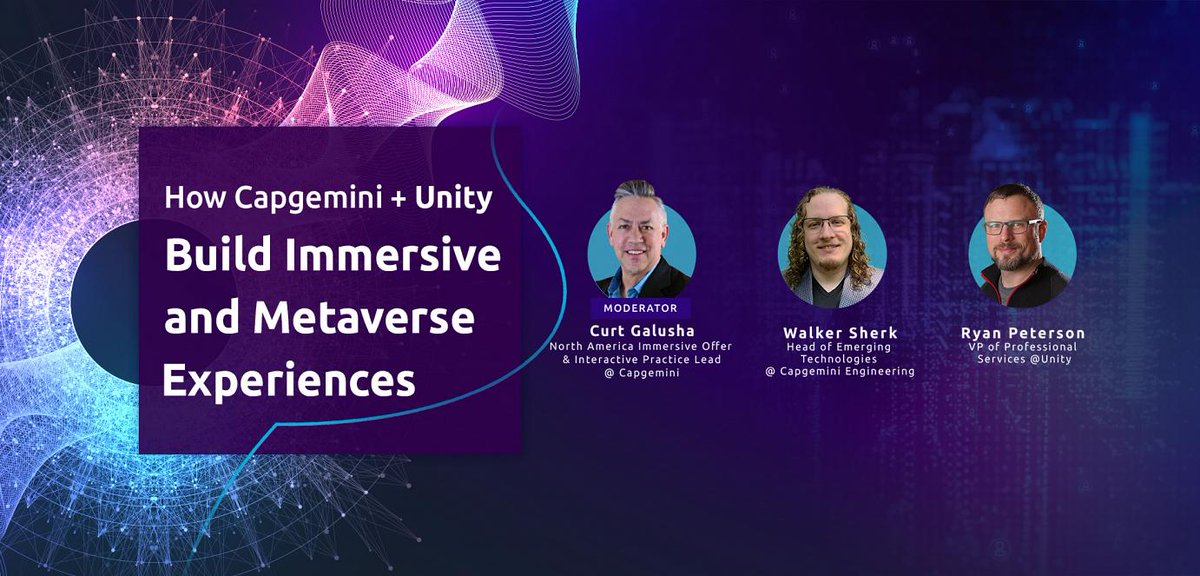 Recently Capgemini and Unity announced an alliance to help organizations leverage the business value of immersive and #metaverse experiences. In this webinar, learn how Capgemini leverages Unity technologies for a diverse set of clients and industries.