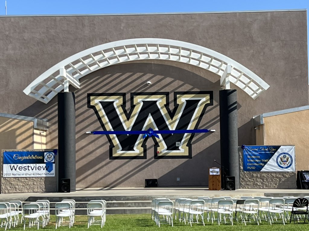 💙It’s a Beautiful Blue Ribbon Morning at Westview High School <a href="/PowayUnified/">Poway Unified</a> 🏆One of only 2 schools in San Diego County and 29 in CA to receive this designation from the US Education Secretary <a href="/teachcardona/">Dr. Miguel A. Cardona</a> <a href="/NatlBlueRibbon/">National Blue Ribbon</a> <a href="/usedgov/">U.S. Department of Education</a> <a href="/CBS8/">CBS 8 San Diego</a> <a href="/RepScottPeters/">Rep. Scott Peters</a> <a href="/mkimphelps/">Marian Kim Phelps, Ed.D.</a> #pusd