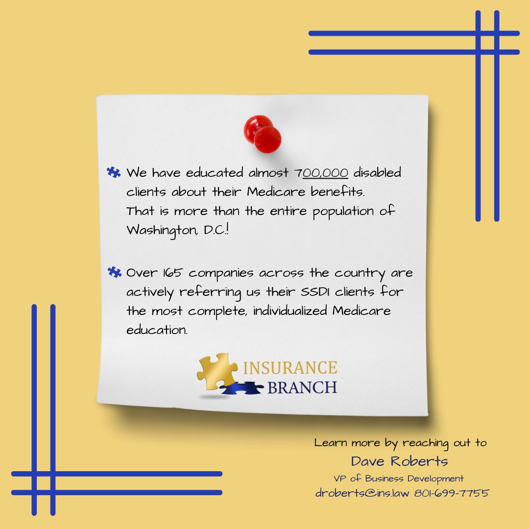 InsuranceBranc1's tweet photo. Refer your clients to a trusted partner that will take the time to provide the individualized education your clients need.
#insurancebranch #Medicareeducation #yourclientsbecomeourclients #medicareopenenrollmentcomingsoon https://t.co/UbMKWg6VQZ