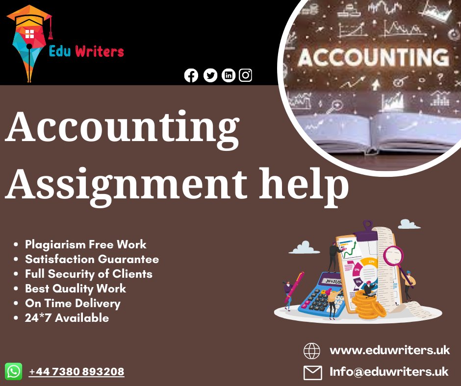 Eduwritersteam's tweet image. Be confident! Because you choose our Accounting Assignment Help Services
Order Now!
#accountingassignmenthelp #accountingassignmenthelper #accountingassignmentwriter #accountingassignment #helpinaccountingassignment #accountinghelp #assignmenthelp #assignment #help #eduwriters