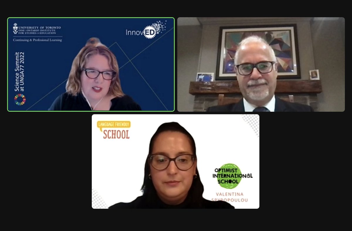 OISE_CPL's tweet photo. Thank you to Language-Friendly School leaders, Robert Di Prospero & Valentina Spyropoulou, who shared their school-wide approaches to multilingual education & the development of the whole child. #unsciencesummit #oiseuoft #oisecpl @SilverCreekPS @optimist_international_school https://t.co/5CLUiZLOW8