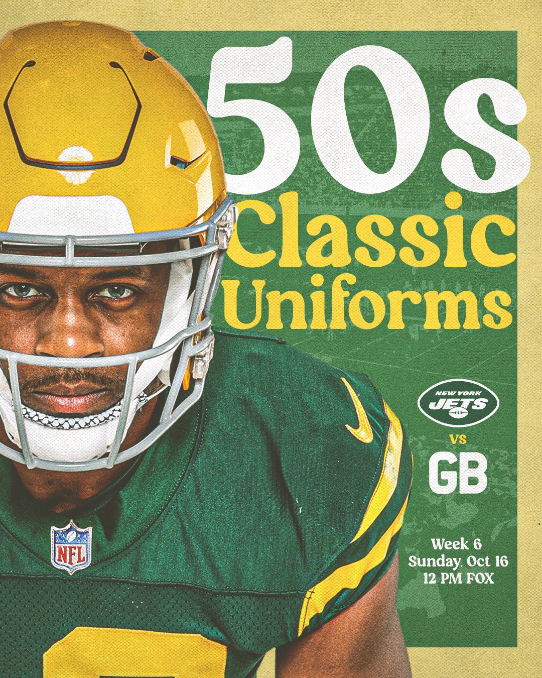 Packers to wear 50s Classic Uniform during Week 6 matchup