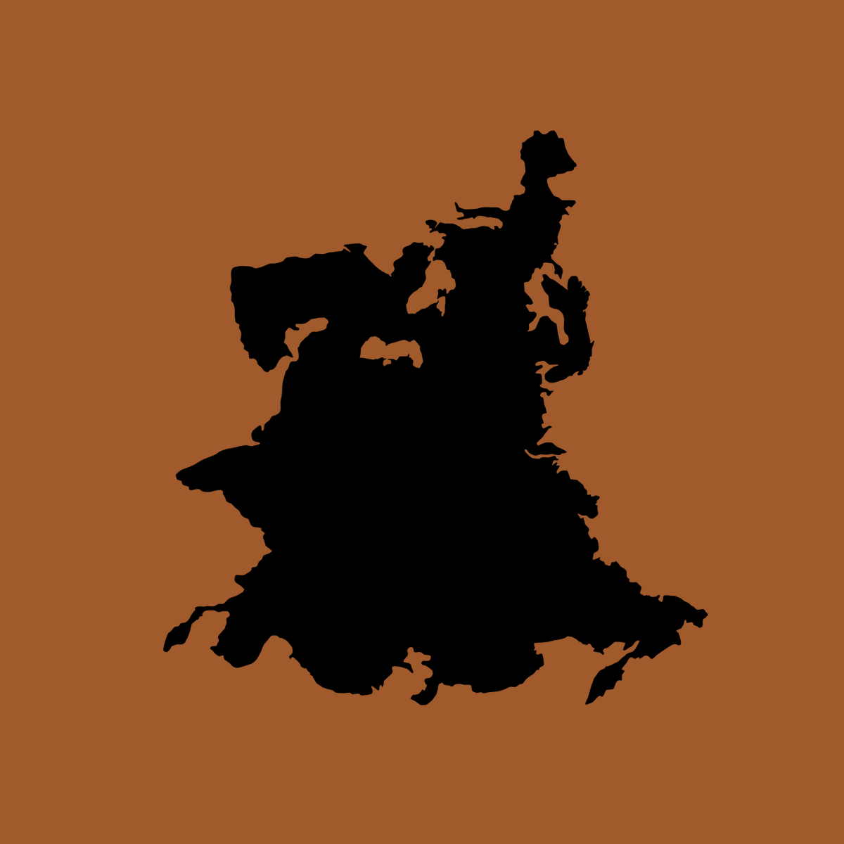orbigraphia's tweet photo. What's the true shape of Eurasia? Couldn't find a good #map so I made it myself. Azimuthal equidistant #projection centered on 46N 80E. Just the landmass without islands and distortions caused by overused orientation and projection conventions.  The result is a bit surprising. https://t.co/RGPt7PTsvC