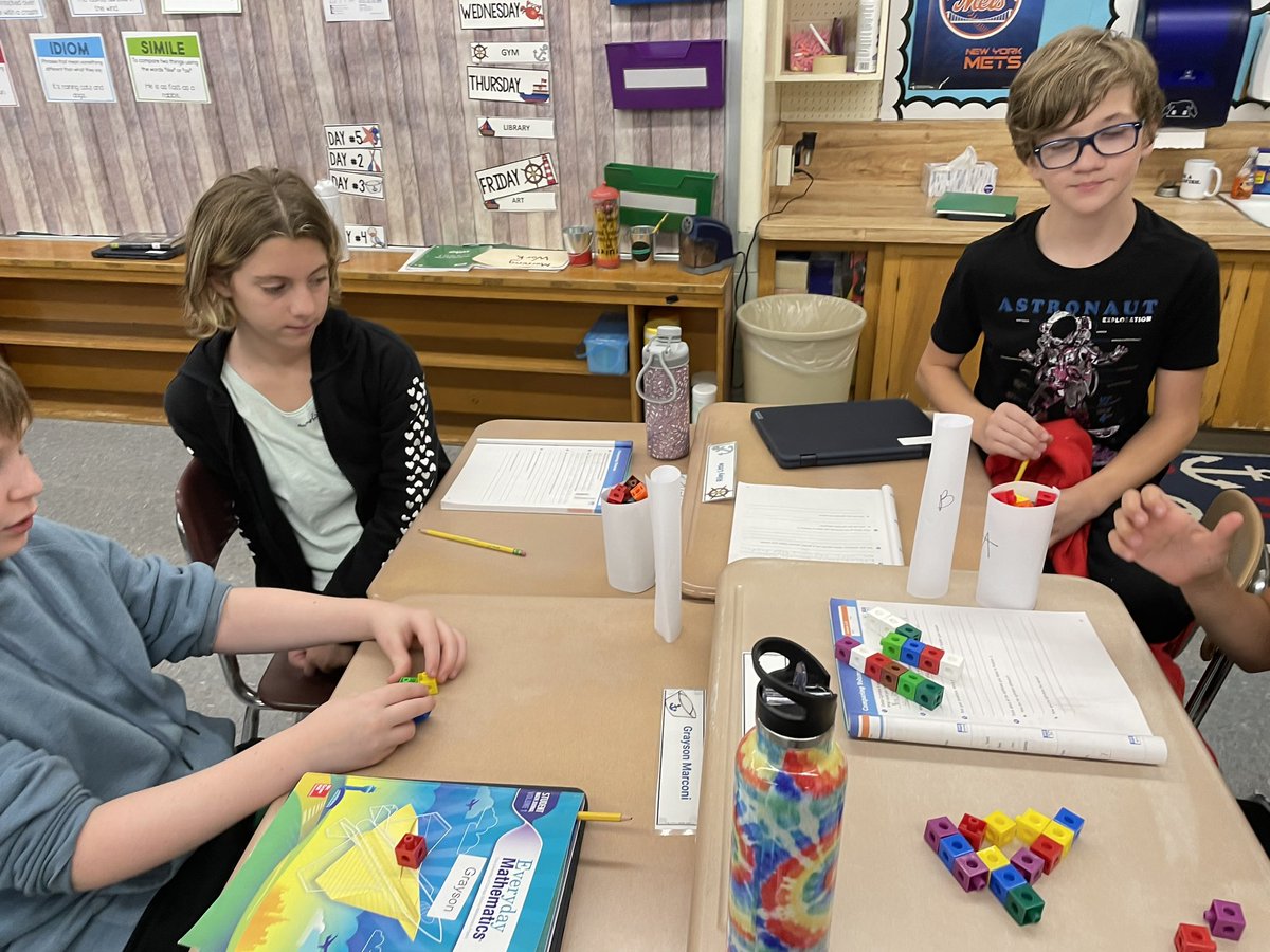 BrasserMath's tweet photo. Our 5th graders are investigating volume #GCPride https://t.co/NSoMa5hRM8