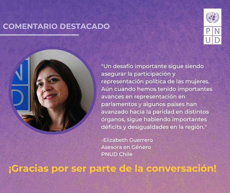 PNUD_ALGenera's tweet photo. Seguimos con la consulta interna #SparkBlue “Hacia Una Estrategia Regional De Igualdad De Género Del
@PNUD en América Latina y Caribe”
Compartimos comentarios destacados sobre la semana de: Gobernanza efectiva🏛️✅
¡Gracias a todos y todas por sus valiosos aportes! https://t.co/jyeGezVXFr
