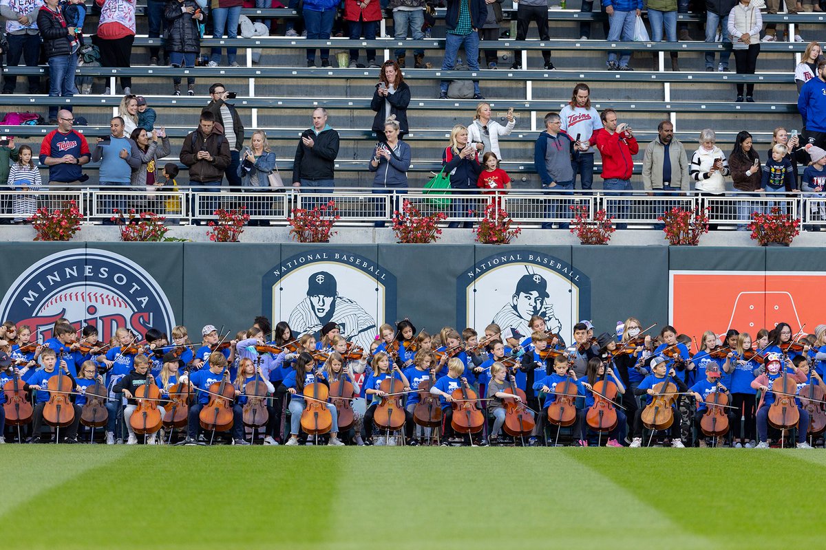 mvpschools's tweet photo. Students from our elementary and middle school summer orchestra programs performed the National Anthem at last night's @Twins game. Congratulations on an excellent performance! Photo credit: Carlos Gonzalez, @StarTribune. https://t.co/zCSs5RPjHi