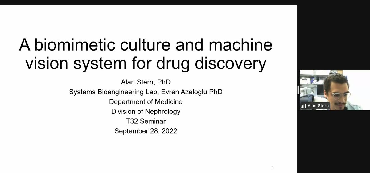 NYCTrainKUHR (@nyctrainkuhr) on Twitter photo Next up Dr. Alan Stern:
"A biomimetic culture & machine vision system for drug discovery"
<a href="/ISMMSKidney/">Barbara T. Murphy Mount Sinai Div. of Nephrology</a> <a href="/azeloglu/">Evren U. Azeloglu</a> <a href="/IcahnMountSinai/">Icahn School of Medicine at Mount Sinai</a>
#Nephrology #Research Next up Dr. Alan Stern:
"A biomimetic culture & machine vision system for drug discovery"
<a href="/ISMMSKidney/">Barbara T. Murphy Mount Sinai Div. of Nephrology</a> <a href="/azeloglu/">Evren U. Azeloglu</a> <a href="/IcahnMountSinai/">Icahn School of Medicine at Mount Sinai</a>
#Nephrology #Research