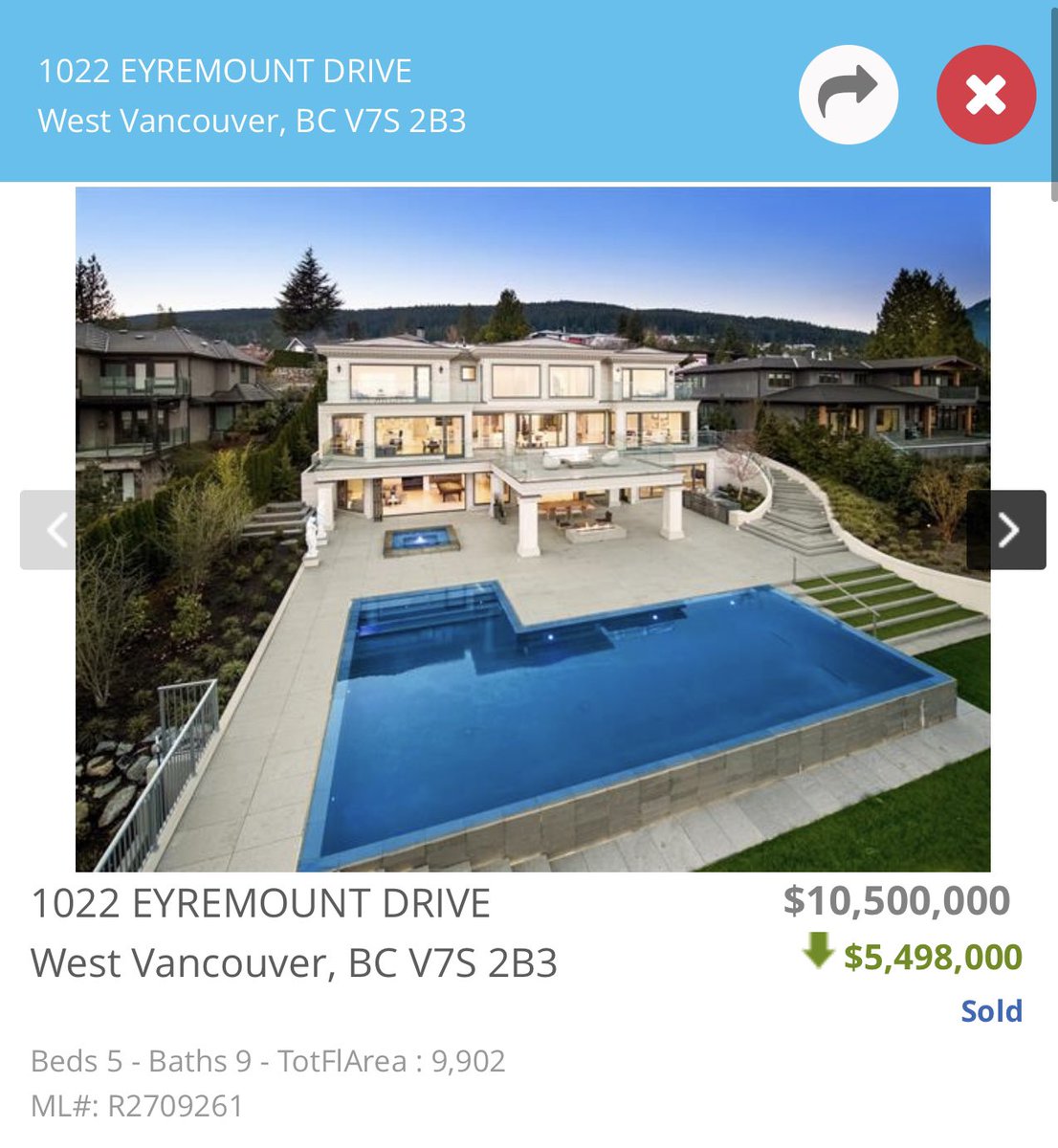 Shoot for the starts! 1022 Eyremount #westvan

Listed in March 2021 for $16.98 million
Sold September 2022 for $10.5 million

#westvanRe