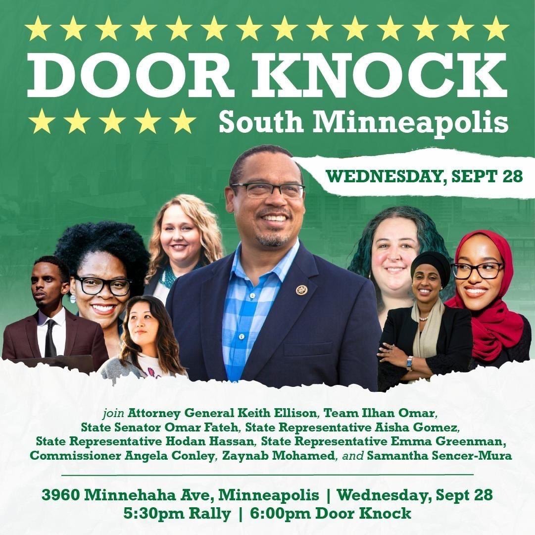 As Attorney General, @keithellison has taken on big fights against corporate price gouging, wage theft, and the pharmaceutical industry — and won.

Join us today in South Minneapolis for a doorknock to re-elect the People’s Attorney. #EverybodyCounts
