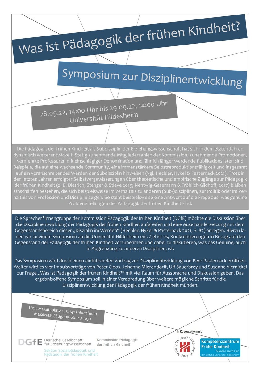 Spannende Diskussionen zu Konturierungsversuchen, biografischen Fragmentierungen, disziplinären Selbstvergewisserungen: Wer bewegt das Feld? Welche ethischen, normativen, theoretischen,  empirischen, handlungspraktischen ... Aspekte müssen reflektiert werden? #PdfK