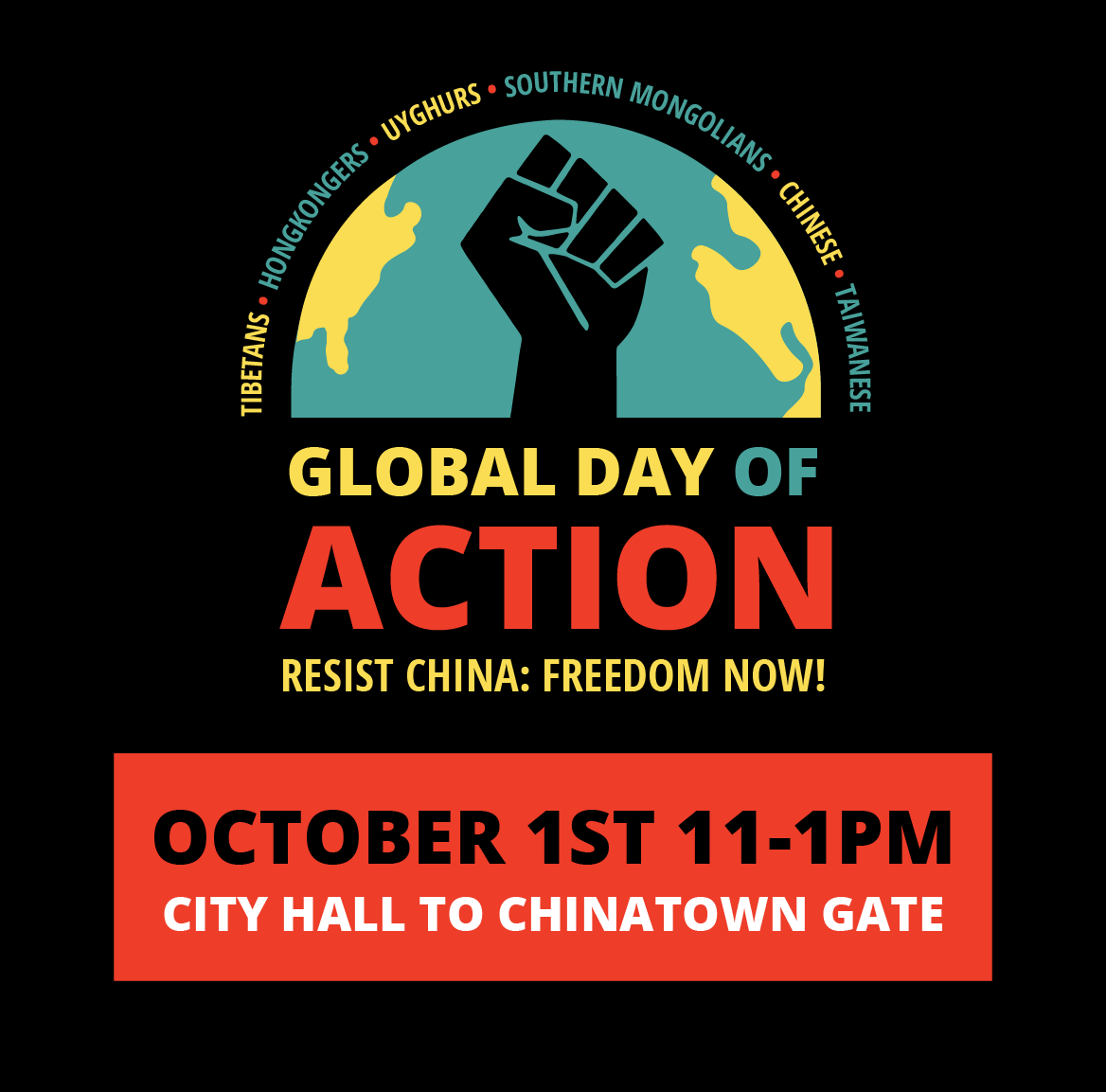SFTHQ's tweet photo. In #Boston? Join GDA to protest:
-#starvationgenocide against Uyghurs
-#zerocovidpolicy lockdowns against Tibetans + Uyghurs
-Systematic collection of DNA from Tibetans
-Jailing speech therapists in Hong Kong for publishing “seditious” children’s books
📍Boston City Hall 11 AM https://t.co/SBt3h5fmO2