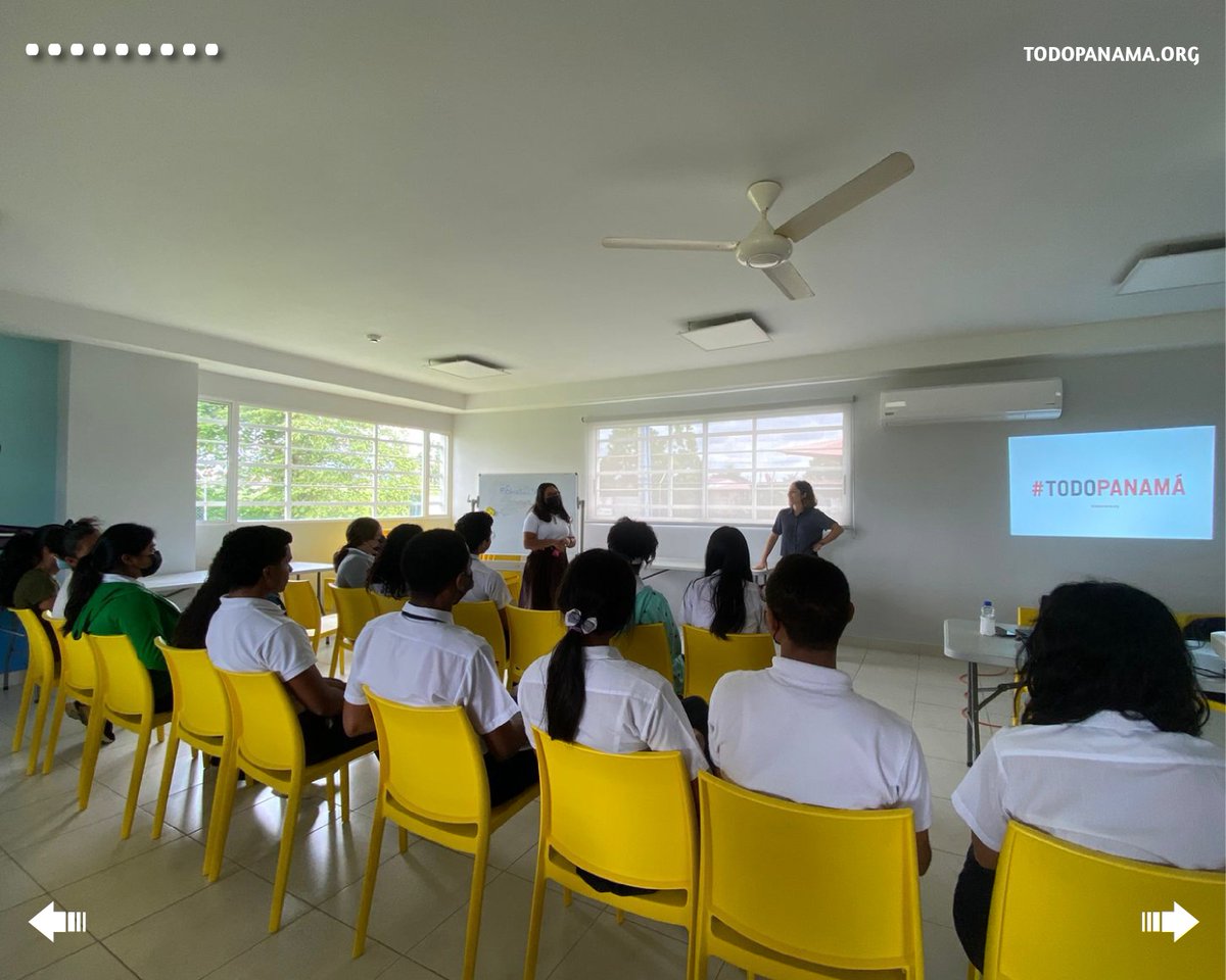 FundaTodoPanama's tweet photo. En días pasados, parte del equipo de @fundatodopanama, realizó una visita al IPT Jeptha B Duncan y Centro @PESuperate, donde tuvieron la oportunidad de conversar con los futuros graduandos sobre la situación laboral 👩‍💻  de nuestro país. https://t.co/bug4us13LU
