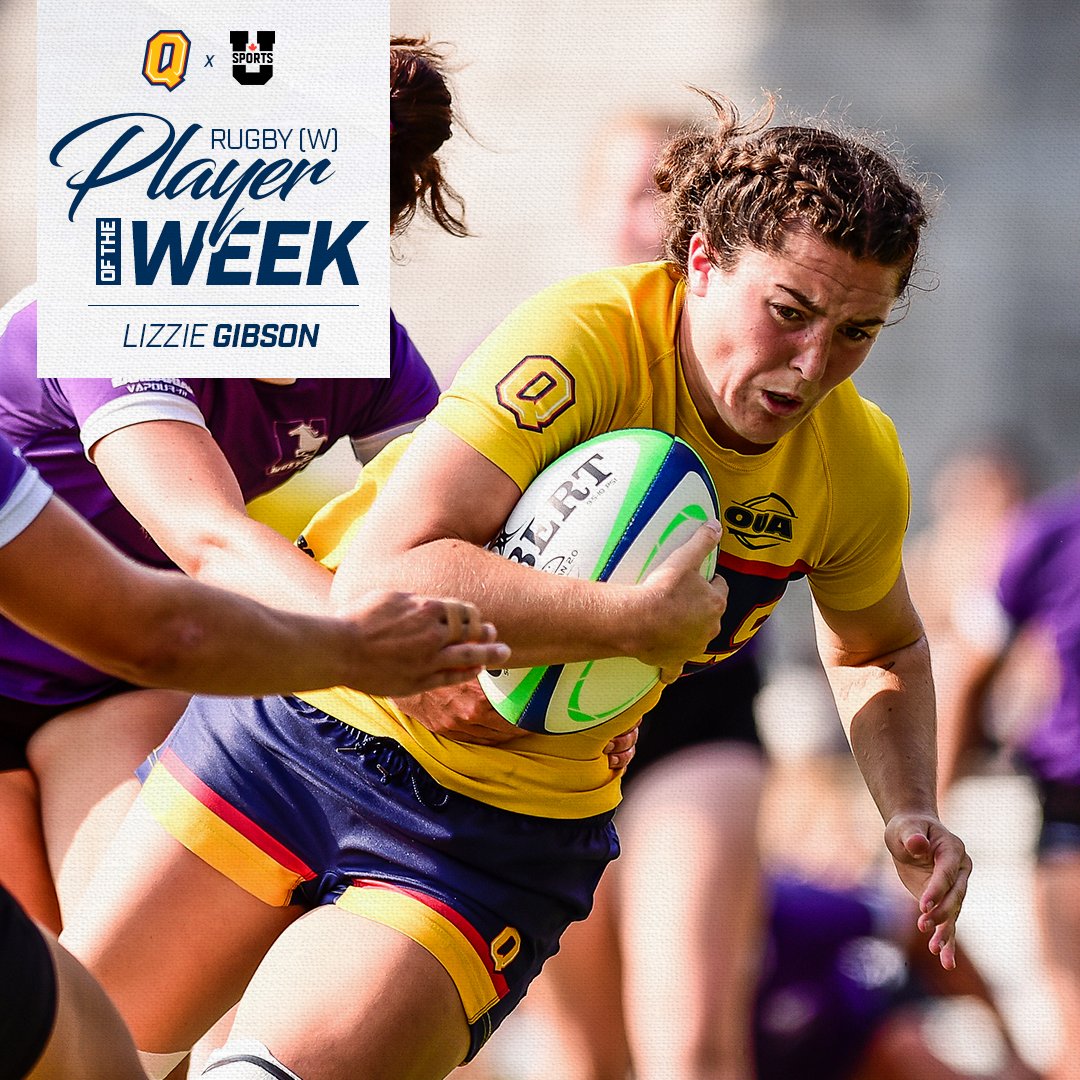 Another one! 👏

With four tries and 13 converts for 46 points in Queen’s 96-3 road win over McMaster, back row Lizzie Gibson takes home <a href="/USPORTS_Rugby/">U SPORTS Rugby</a> player of the week! Gibson was also named Queen's and OUA Athlete of the Week.

#ChaGheill | #GoGaelsGo