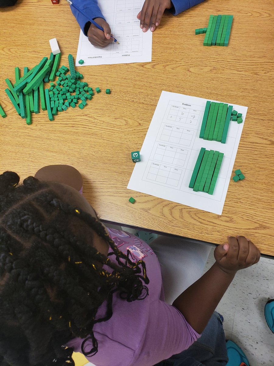 guffiet321's tweet photo. Using dice to make our addenda and using base ten blocks to help find the sum.
@MsKnox_ 
@ShawannaBArnold 
@TishaBentley 
@mrsvghn 
@GullattES1 
#EaglesSoaringinMath https://t.co/nqzfOjRL2S