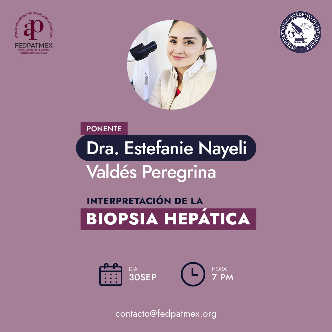 FEDPATMEX1's tweet photo. Regístrate y aprende sobre  “Interpretación de la biopsia hepática” con la Dra. Estefanie Nayeli Valdés Peregrina.

30 de septiembre 2022
19:00 hrs

🔘 Modalidad: Zoom 

*Previo registro
*Actividad gratuita para miembros activos https://t.co/V05mgVJFSR