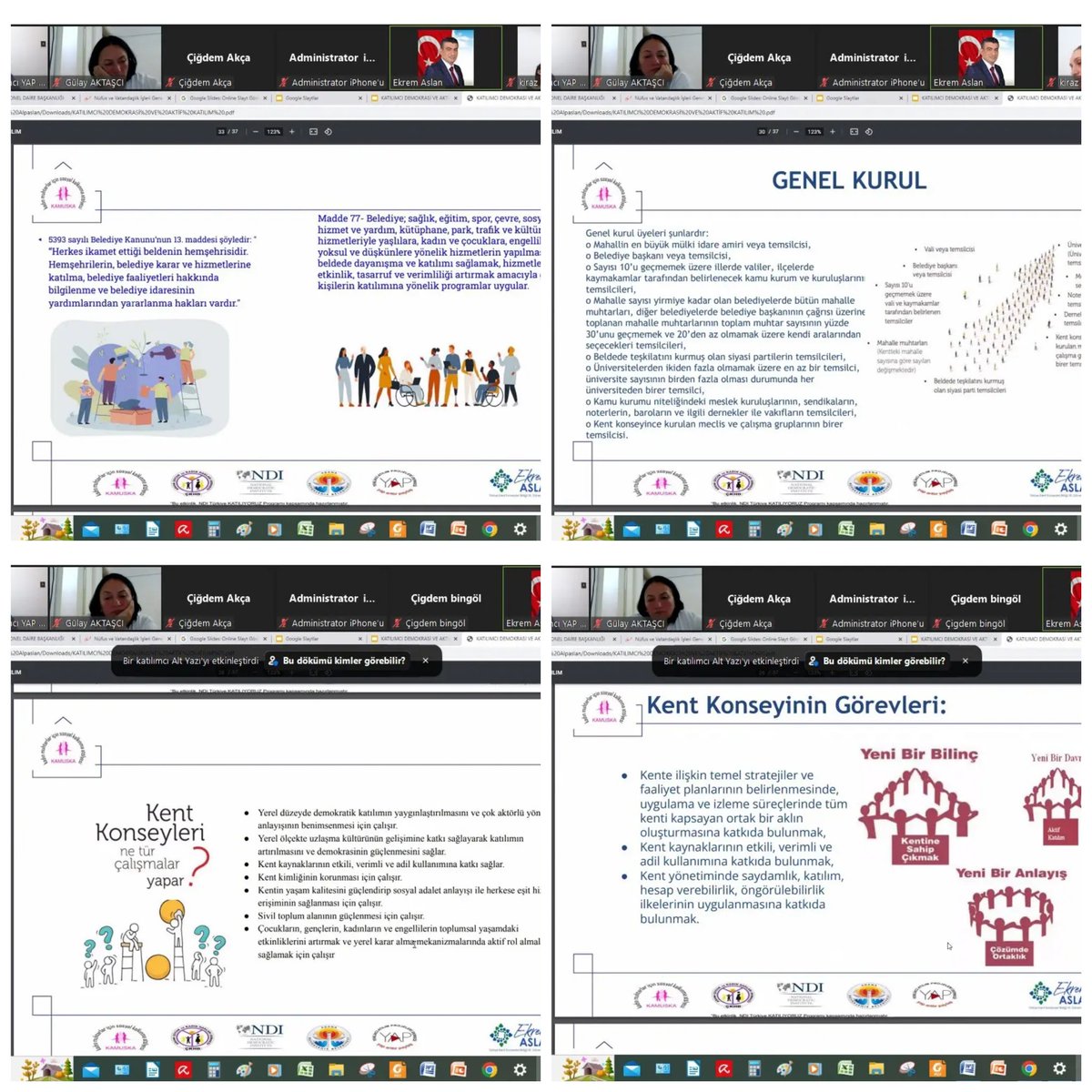<a href="/kamuskaorg/">kamuskaorg</a> projesi kapsamında, #iyiyönetişim #KatılımcıDemokrasi ve #AktifKatılım 3. Modülü zoom üzerinden gerçekleştirildi.
#Çanakkale #KentKonseyi eski G.Sekreteri  #GülayAKTAŞÇI misafir edildi.
#kamuskaprojesi #yönetimdekadın #temsiliyettekadın
#ackhd
#nditurkiye
#yapdernegi