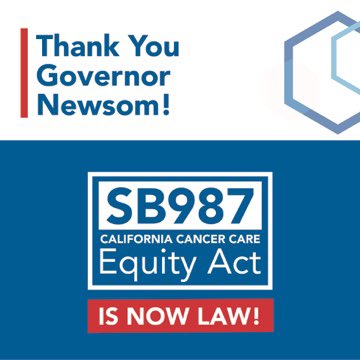 After <a href="/anitachabria/">Anita Chabria</a> from <a href="/latimes/">Los Angeles Times</a> reported on how cancer patients with Medi-Cal often don’t have access to the latest cancer treatments <a href="/CAgovernor/">Governor Gavin Newsom</a> <a href="/GavinNewsom/">Gavin Newsom</a> signed #SB987 last night. Gracias for giving cancer patients and their families HOPE. <a href="/ACSCANCA/">ACS CAN California</a> <a href="/ACSCAN/">American Cancer Society Cancer Action Network</a>