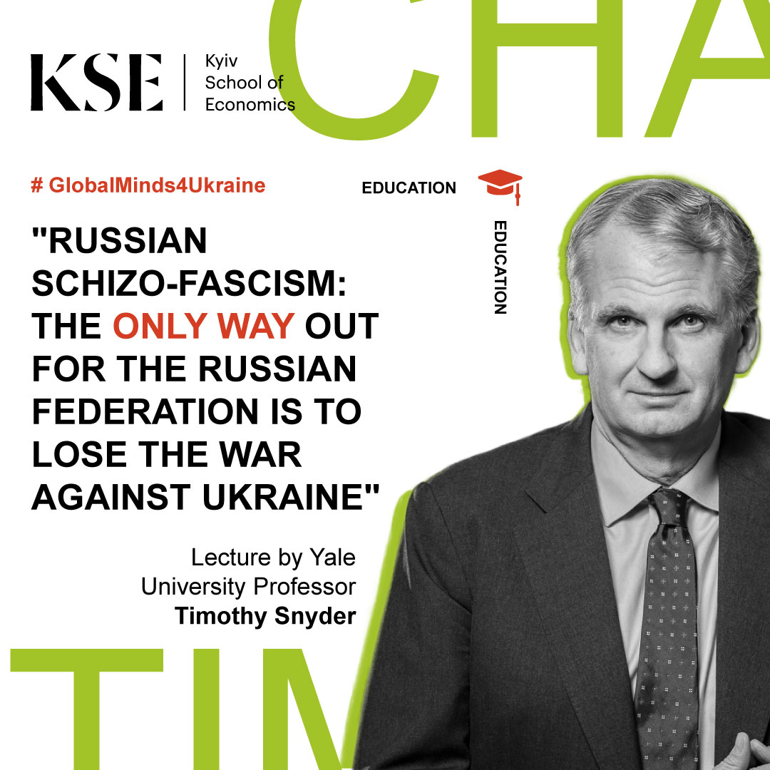If you've already planned the time to immerse yourself in @TimothyDSnyder lectures on the Making of modern Ukraine, don't forget to listen Yale University Professor's great speech for #GlobalMinds4Ukraine. To watch the lecture: bit.ly/3UJ7mIJ