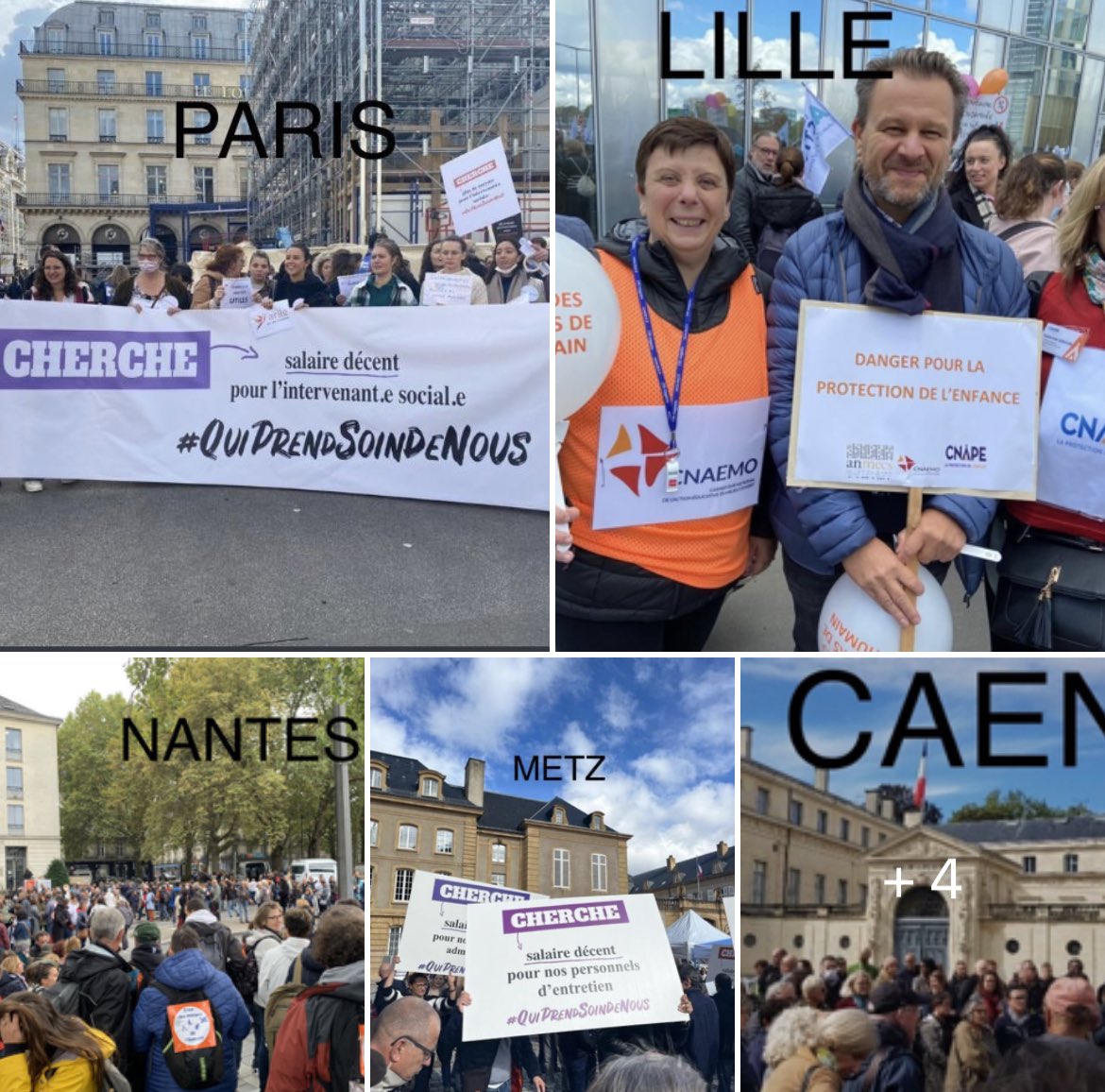 Des milliers de manifestants en France dans pls villes de France pour les métiers de l’humain et l’élargissement du Ségur!
<a href="/LeCnaemo/">Cnaemo</a> et ses adhérents présent dans la plupart des villes au côté <a href="/la_CNAPE/">CNAPE</a> et des autres fédérations et associations du secteur privé non lucratif.
