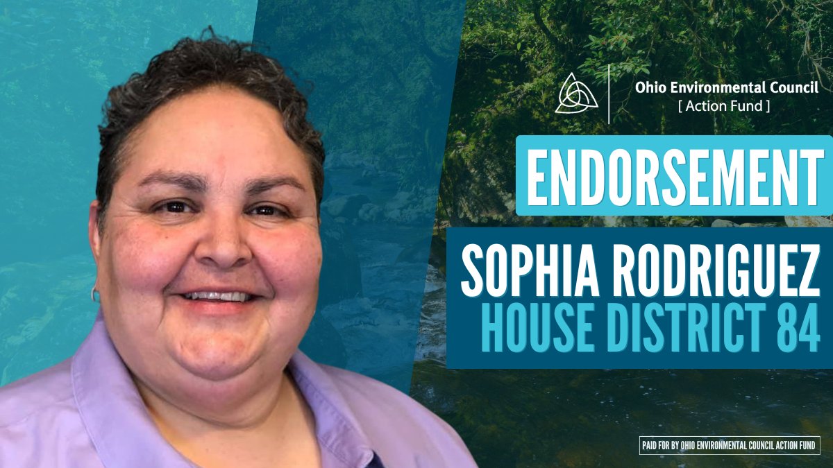 OECActionFund's tweet photo. House District 84: Sophia Rodriguez

Sophia Rodriguez will work to fight for common sense climate reform if elected in November. We are proud to endorse #ClimateCandidate @Elect_Sophia in the race for Ohio House District 84! https://t.co/B2juRft7yC