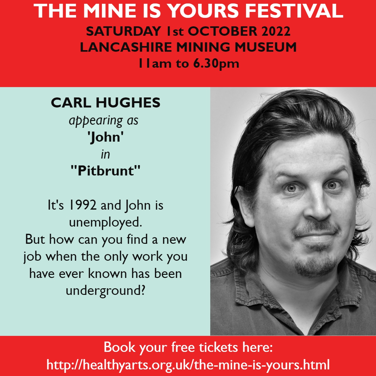 Healthy_Arts's tweet image. Our line-up of talented actors is complete, so don't miss out and make sure you book your FREE ENTRY here: acc360.co.uk/the-lancashire…
All thanks to @HeritageFundNOR @FireWithinWigan @PeelLandP  @mining_museum 
#HLFsupported