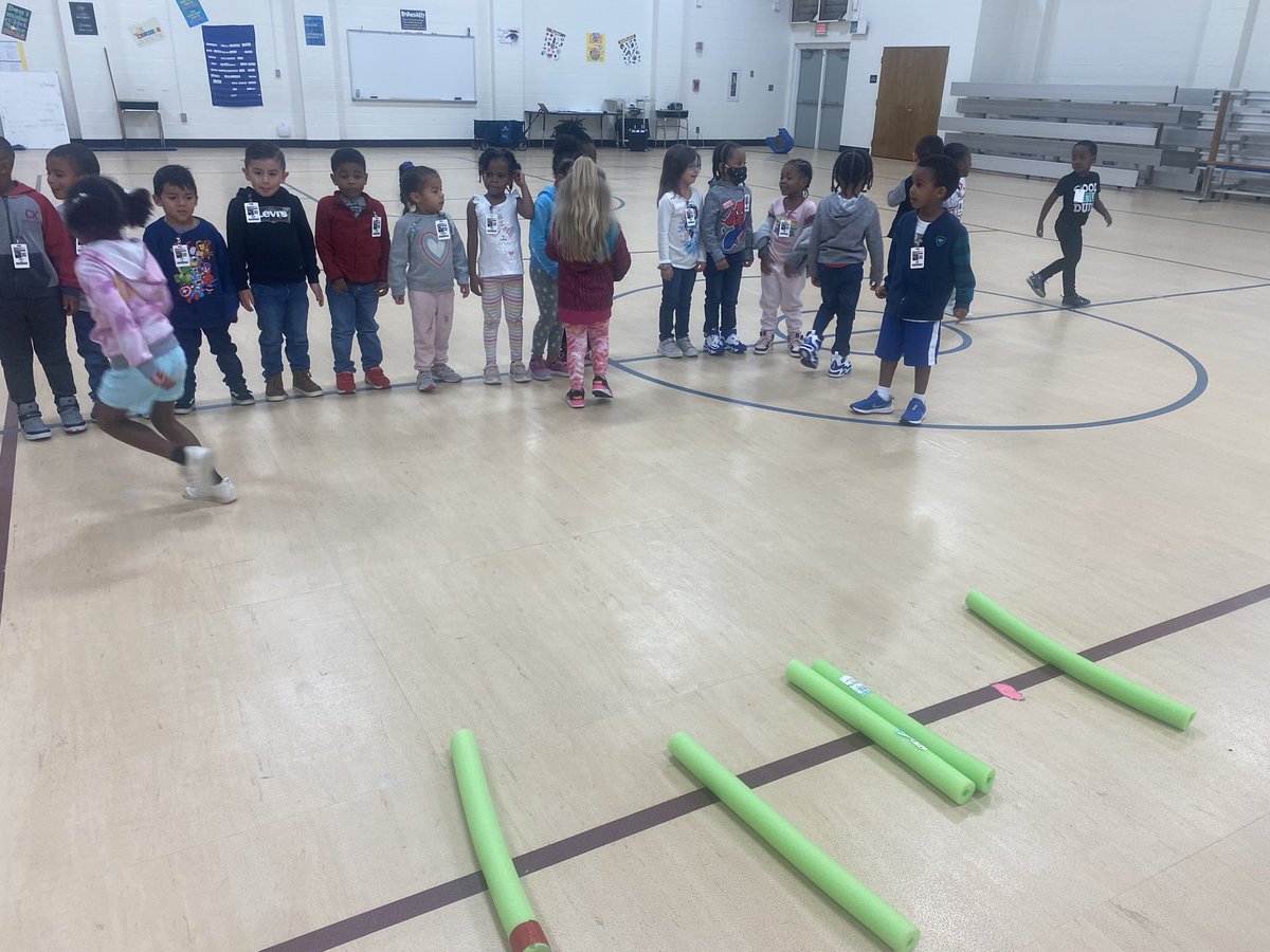 CoachWhiteheadR's tweet photo. Participating in some noodle tag with Pre-K this morning, and capture the flag with 3rd grade on yesterday. I think it’s safe to say that they had fun. @HES_HCS @HenryCountyBOE https://t.co/z0qmVJM4fD