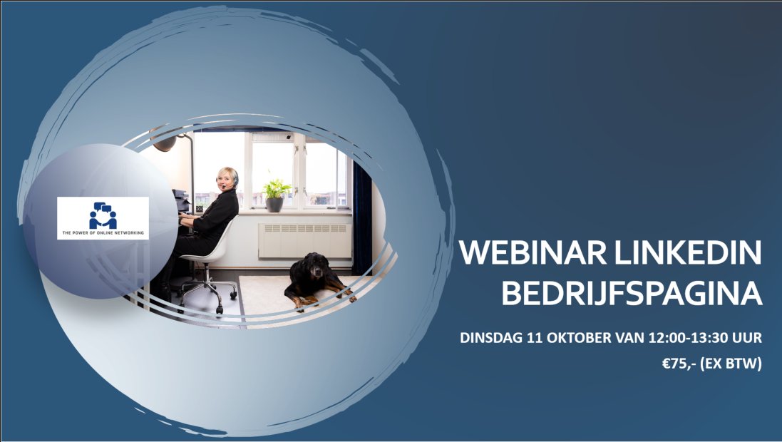 Webinar LinkedIn bedrijfspagina op 11 oktober aanstaande. Voor meer informatie en inschrijven klik hier 👉 powerofonlinenetworking.com/product/webina…

#LinkedIntraining #netwerken #linkedincompanypage #katarinahartgers