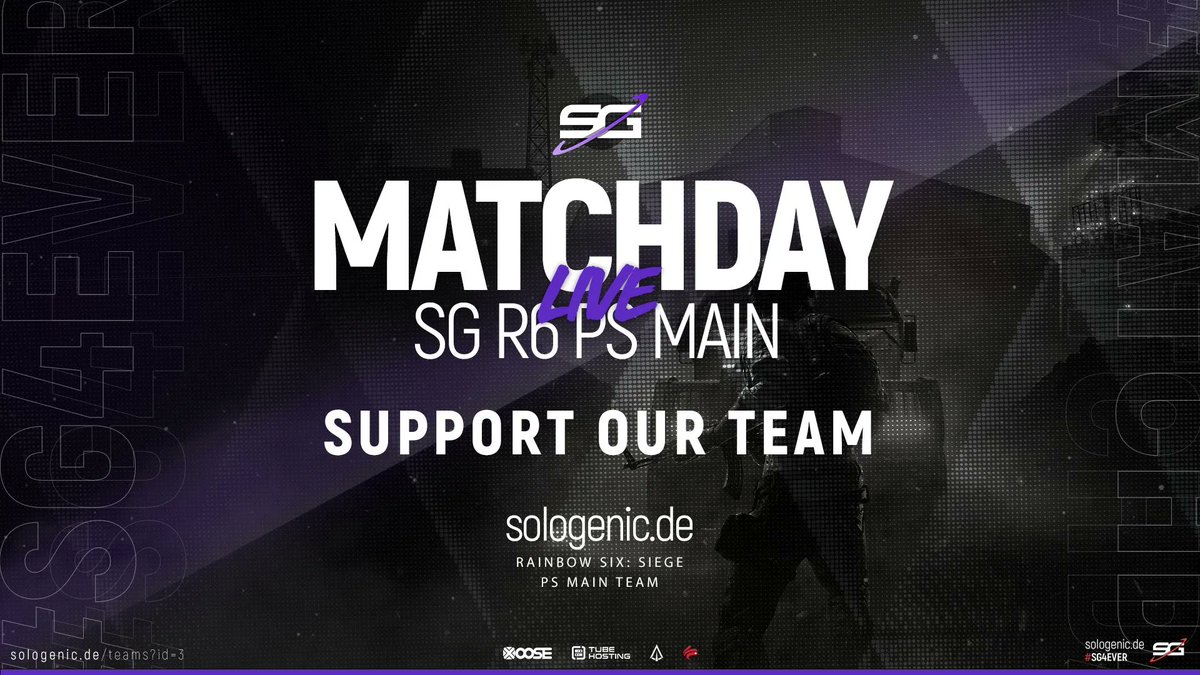 [#SGR6PSMAIN] [#MATCHDAY]

Auch unser #PSMAIN spielt heute Abend! Unterstützt sie um 20:00 Uhr in den
<a href="/ESA_Cup/">The ESA Cup | Season X</a> Playoffs❗️

 ⚔️

#LIVE auf buff.ly/3rhWpR3  🔴
Popcorn nicht vergessen 🍿

#SG4EVER