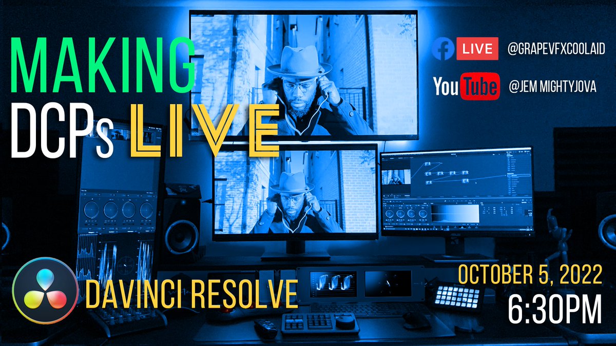 ColdAsIce216's tweet photo. It’s that time of the year again, Film Festival season! Tune in next Wednesday @ 6:30PM LIVE as I go step by step on how to produce a DCP to meet Festival standards. Tips all filmmakers need to know.
#DCPs #MakingDCPs #IndieFilm #JEM https://t.co/6jAzzK6iAa