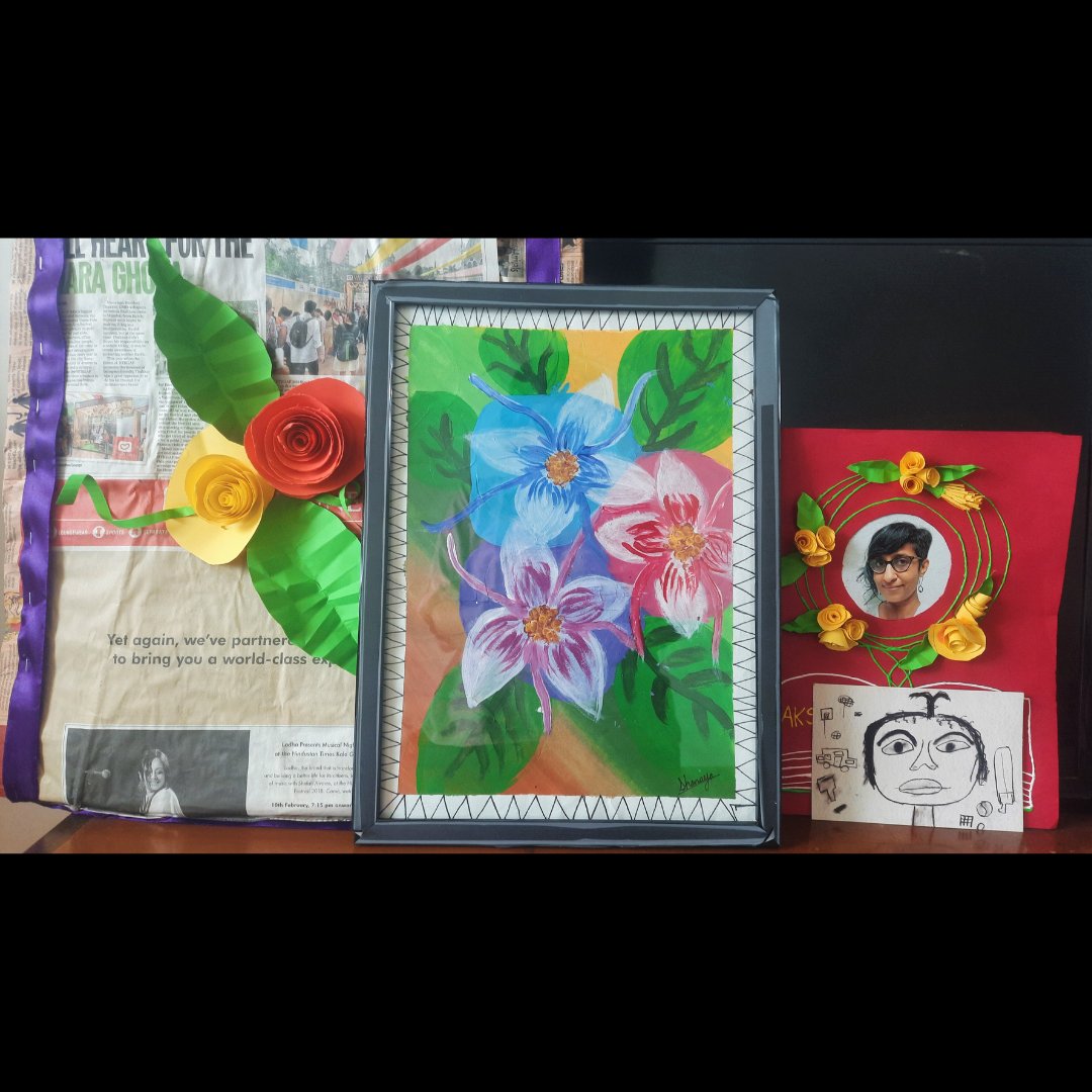 sub_speak's tweet photo. Big thanks to the students who made me feel like a star and gifted me a lovely card, a painting and a recycled paper handbag - all made by them! I can't wait to see them again! #kids #gottalovekids #students #handmade #authorpic https://t.co/kdUAyWj7nK