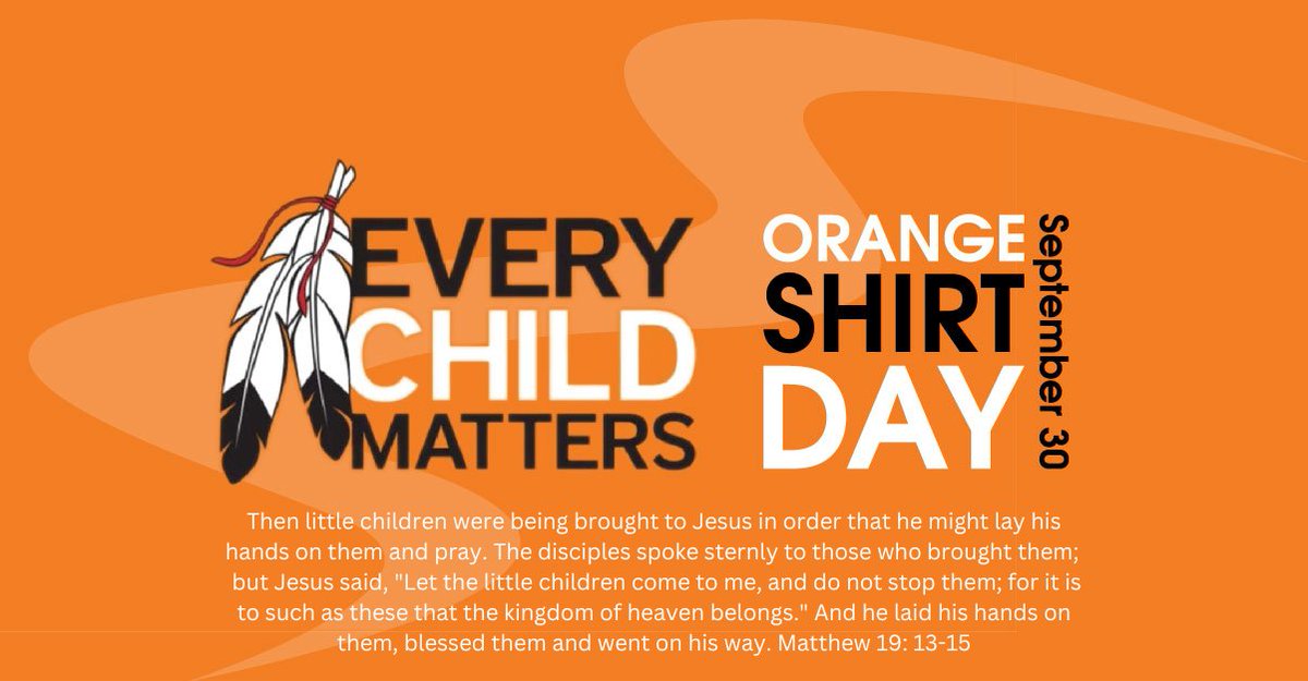 we_areallsaints's tweet photo. Tomorrow, in honour of the children who did not come home, those who have lived as
survivors and their families, we wear orange. Every day, we commit to learning and
listening.  #everychildmatters #NationalTRW
@NCTR_UM @HolyTrinitySD https://t.co/HW5nRMW3ef